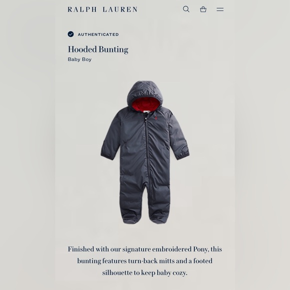 Ralph Lauren Navy Snowsuit / Size: 3Month / Item# 1198-8